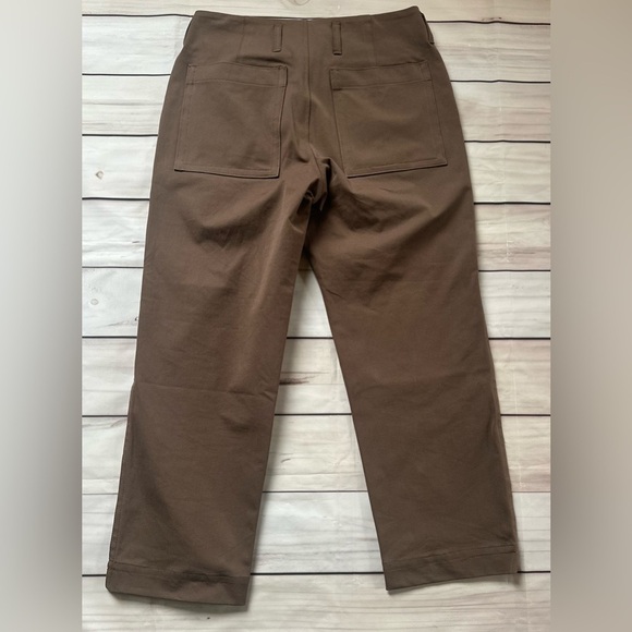 Everlane Bi-Stretch Utility Pants Womens 6 Ankle Crop Cocoa Brown High Rise - Picture 4 of 12